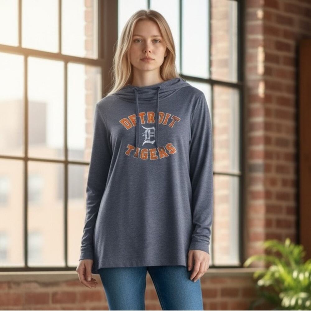 DETROIT TIGERS Women’s Large Lightweight Hoodie Sweatshirt